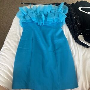 Blue Strapless Dress